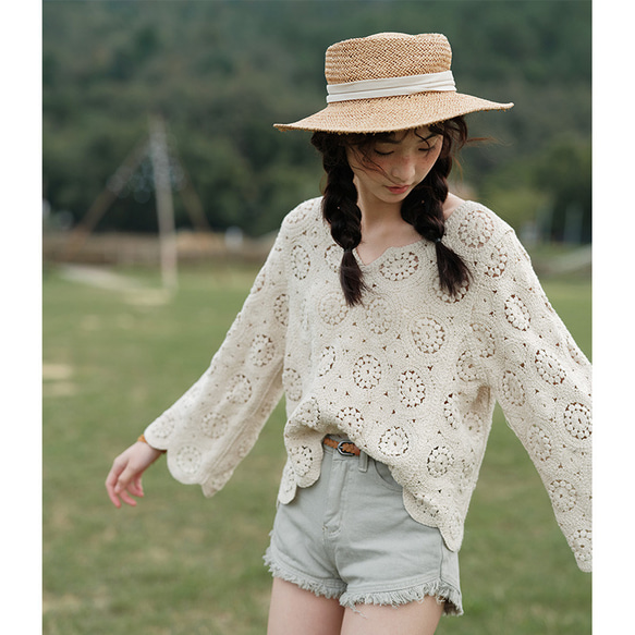 240エンフォルド 透けないストレッチウールゆったりフレアブラウス38