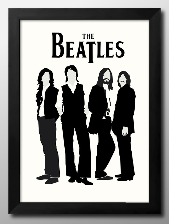 14341□アートポスター 絵画 A3サイズ『ビートルズ Beatles』イラスト