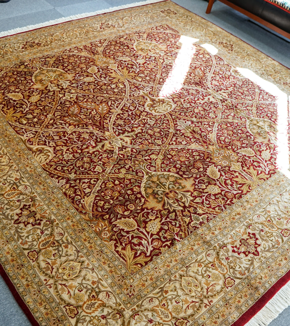 パキスタン手織り絨毯 size:257×252cm ウール ペルシャ絨毯 ダブルノッ