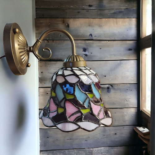 ステンドグラス ランプ 照明 ヴィンテージ風 ウォールランプ 壁掛け