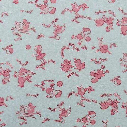 フランス アンティーク ヴィンテージ ファブリック・キッズ柄 生地