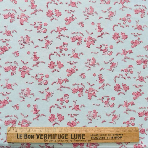 フランス アンティーク ヴィンテージ ファブリック・キッズ柄 生地
