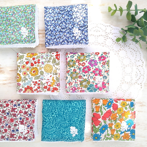 選べる！リバティプリント使用♡バラレースのミニタオル 15cm /幼稚園