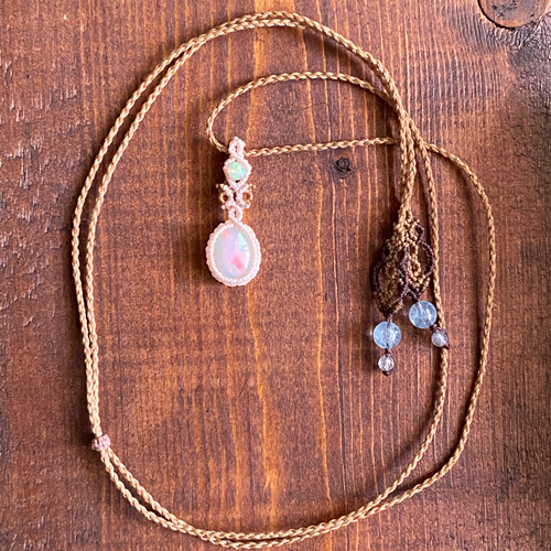 両剣ベラクルスアメジストポイント エチオピア産オパール マクラメ