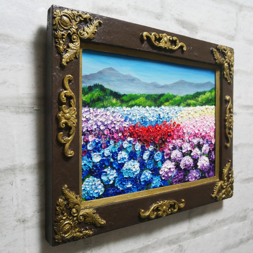 油絵 油彩 油彩画 絵 絵画【紫陽花の丘】 絵画 HR 通販 16040014