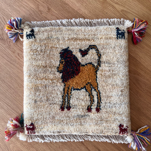 ○送料無料○ギャッベ【40×40】No.369（ライオンギャッベ）チェア