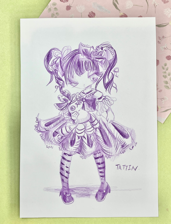 no.22『ゴシック⭐︎ロリータちゃん』 手描きイラスト オリジナル