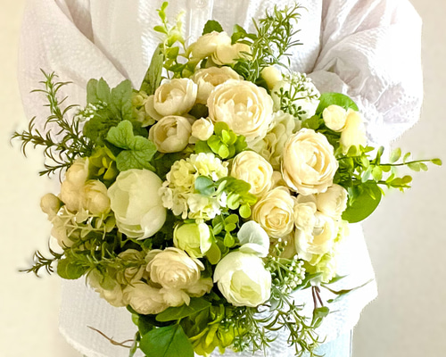 送料無料】ナチュラルクラッチブーケ ブートニアセット アーティシャル