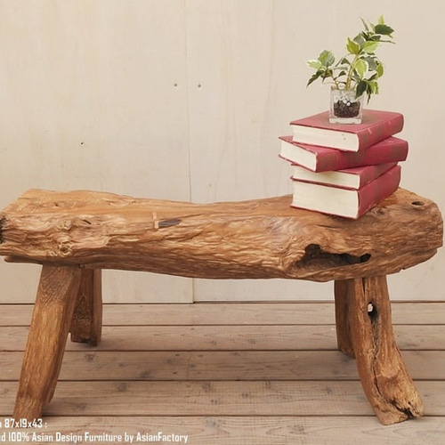 極厚 オールドチーク スツール 87cm 木製 ベンチ 木 おしゃれ 総無垢材