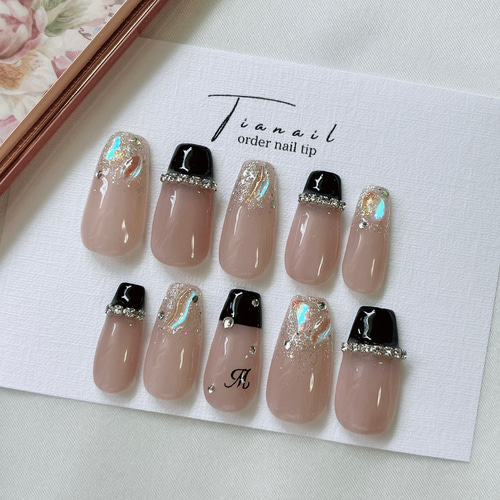 チップの種類変更無料!!】 ネイルチップ 推しネイル イニシャルネイル