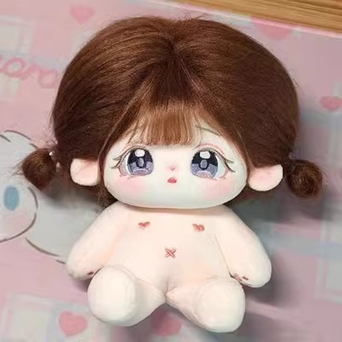 20cmぬいぐるみ 着せ替えぬいぐるみ かわいい 茶髪紫目の優しい少女 服