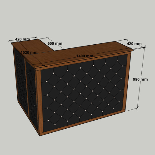 受注製作_BARIKI_ L字カウンター_レジカウンター_レジ台_ 幅140cm