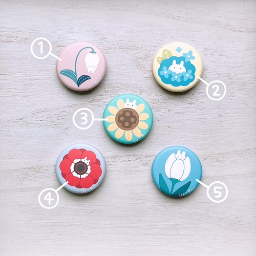 2個セット〗うさぎと┊ミニ缶バッチ┊vol.1 その他雑貨 𝕃𝔸ℙ𝕀ℕ