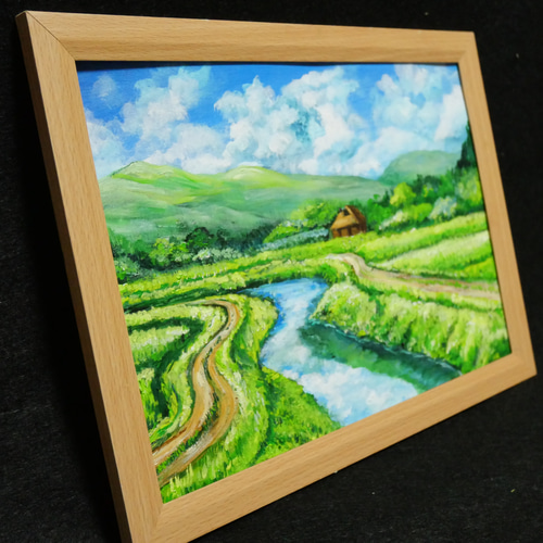 油絵 絵画【田舎風景】 絵画 HR 通販 16236828｜Creema(クリーマ