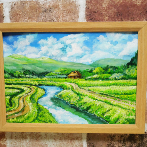 油絵 絵画【田舎風景】 絵画 HR 通販 16236828｜Creema(クリーマ