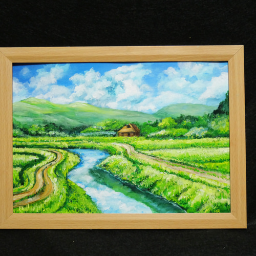油絵 絵画【田舎風景】 絵画 HR 通販 16236828｜Creema(クリーマ
