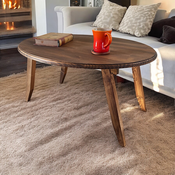 英国風 楕円 丸テーブルA サイズオーダ可 サイドテーブル カフェ