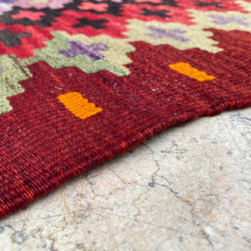 オールドキリム トルコ 手織り ヴィンテージ ラグ 110x80cm カーペット