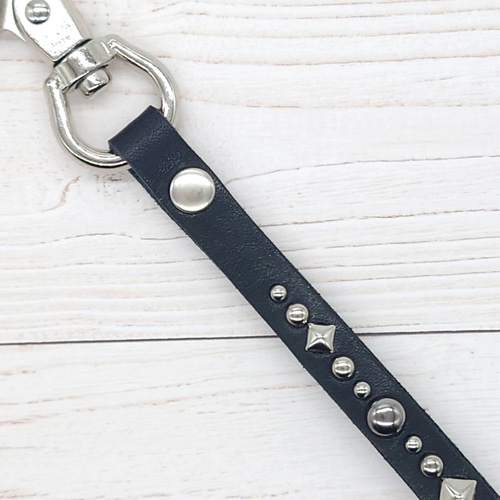 ⑤⑤ レザー キーホルダー スタッズ アメカジ キーホルダー Us trading