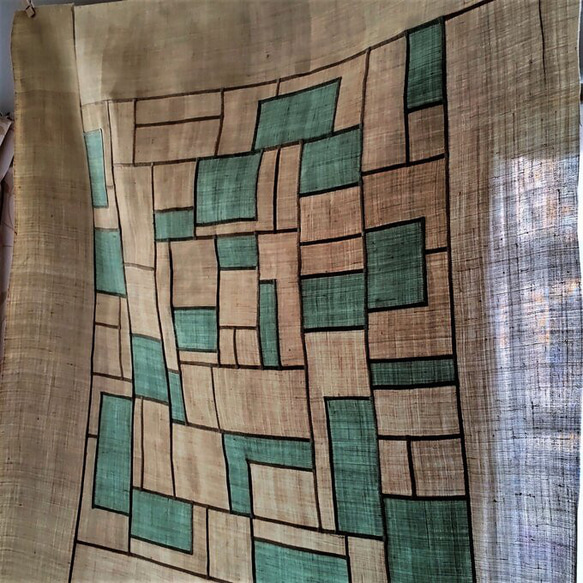 送料無料】韓国手芸・ポジャギのタペストリー（麻）/ テーブルマット