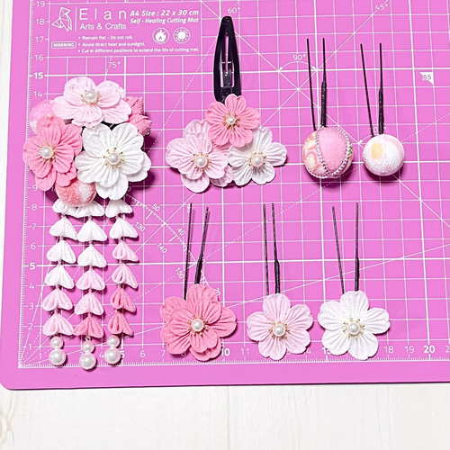 ✿七五三髪飾り✿ ピンク つまみ細工 7歳 3歳 かんざし ohanana 通販