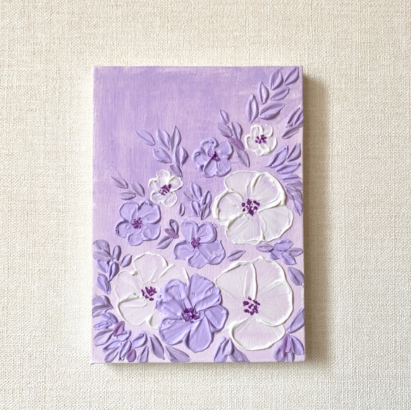 紫アート 紫フラワー 藤 テクスチャーアート フラワーアート 紫アート