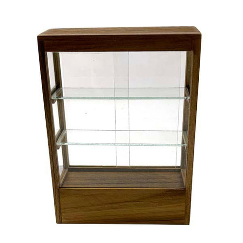 木製3段棚背面ガラス扉ショーケース ディスプレイ その他インテリア