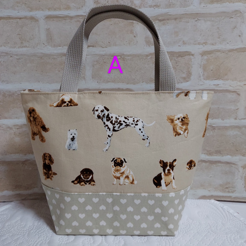 ミニトートBag 犬柄 トートバッグ meru-a 通販 16351117｜Creema