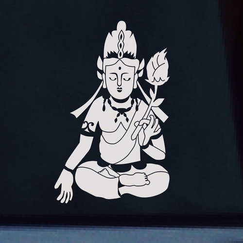 仏像（虚空蔵菩薩 丑・寅年生まれの守り本尊）カッティングステッカー