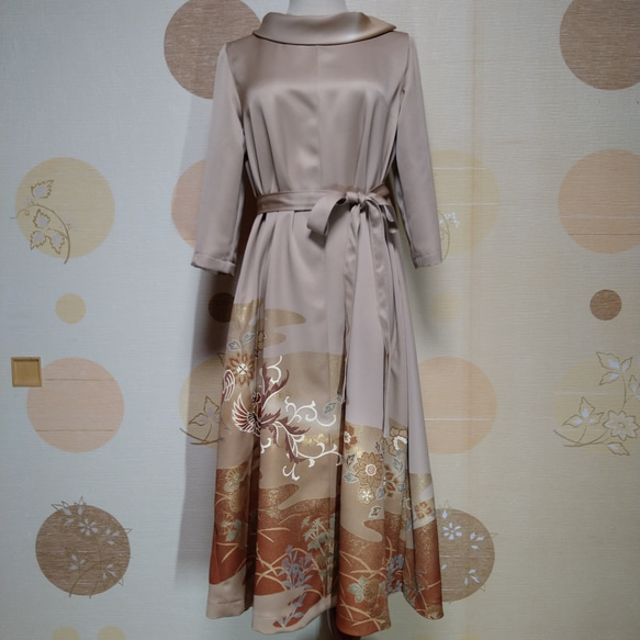 色留袖シルクワンピース新郎新婦母フォーマル結婚式セレモニー七五三お