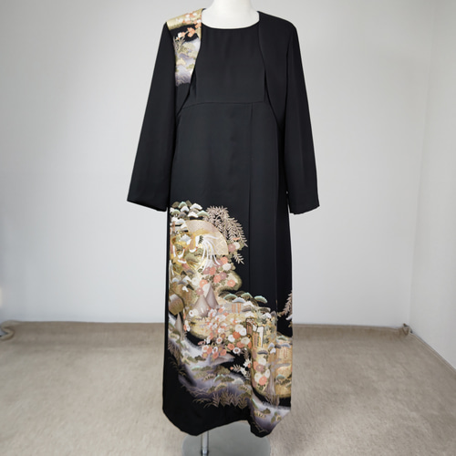 zunezune 値下げ 13号サイズ 留袖ドレス ノースリーブ ボレロ長袖付