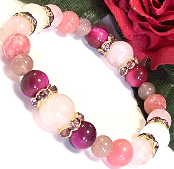 ピンクタイガーアイ＊ローズクォーツ＊インカローズ＊ストロベリー