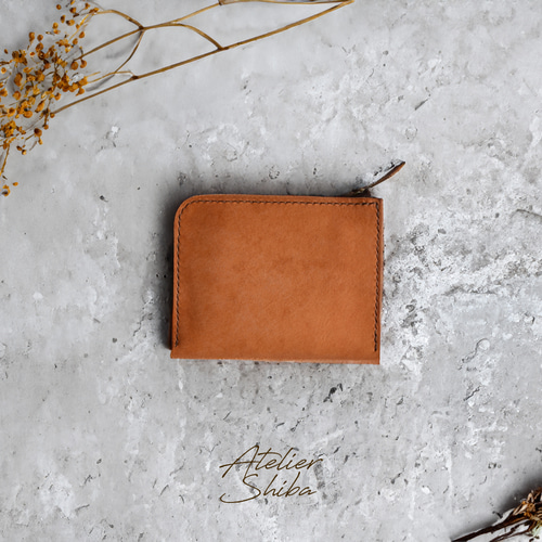 L字ファスナー財布 本革 ｲﾀﾘｱﾝﾚｻﾞｰ Brown ブラウン その他ミニ財布