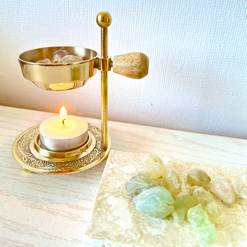 フランキンセンスROYALGreen 30g &インド真鍮香炉セット乳香オマーン