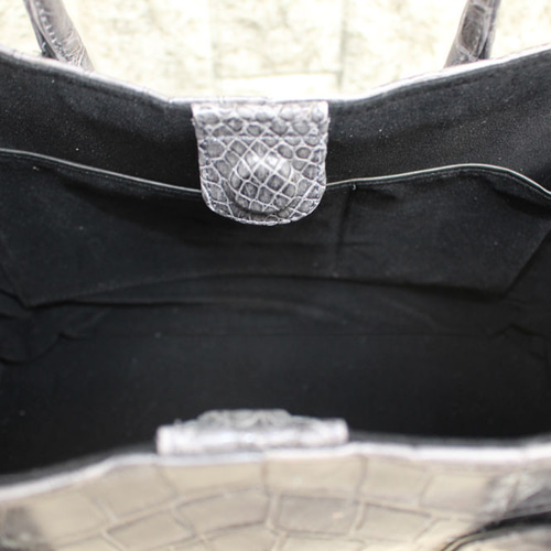 クロコダイル ハンドバッグ JRA認定 日本製 新品 トートバッグ Purple