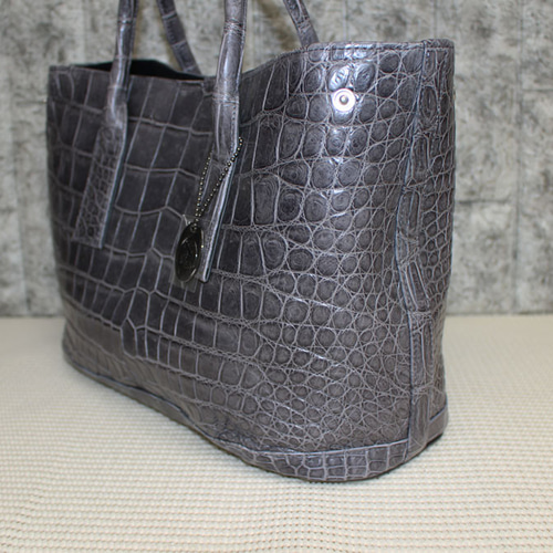 クロコダイル ハンドバッグ JRA認定 日本製 新品 トートバッグ Purple