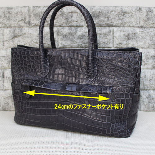 クロコダイル ハンドバッグ JRA認定 日本製 新品 トートバッグ Purple