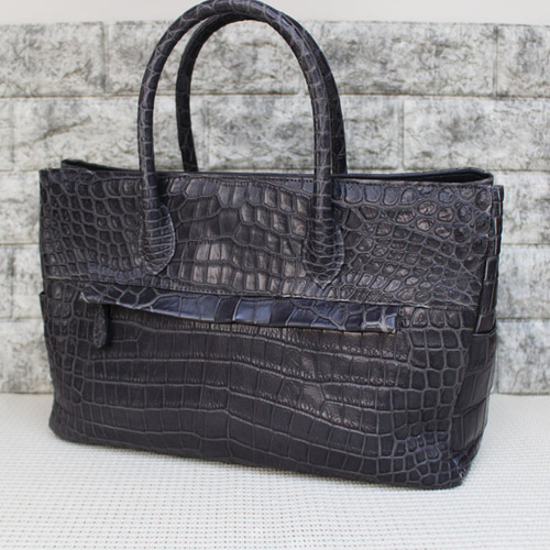 クロコダイル ハンドバッグ JRA認定 日本製 新品 トートバッグ Purple