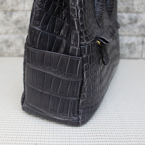 クロコダイル ハンドバッグ JRA認定 日本製 新品 トートバッグ Purple