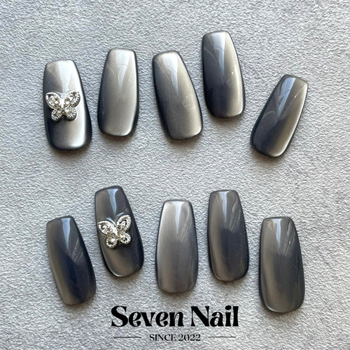ネイルチップ マグネットネイル ダークグレー ネイルチップ（つけ爪