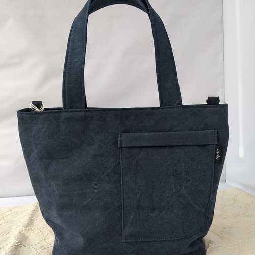 ミナペルホネン・メッツァネイビーBag【metsa/navy】2wayトートバッグ