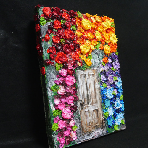 油絵 油彩 油彩画 絵画 絵【扉の先の青い世界の一本木】 絵画 HR