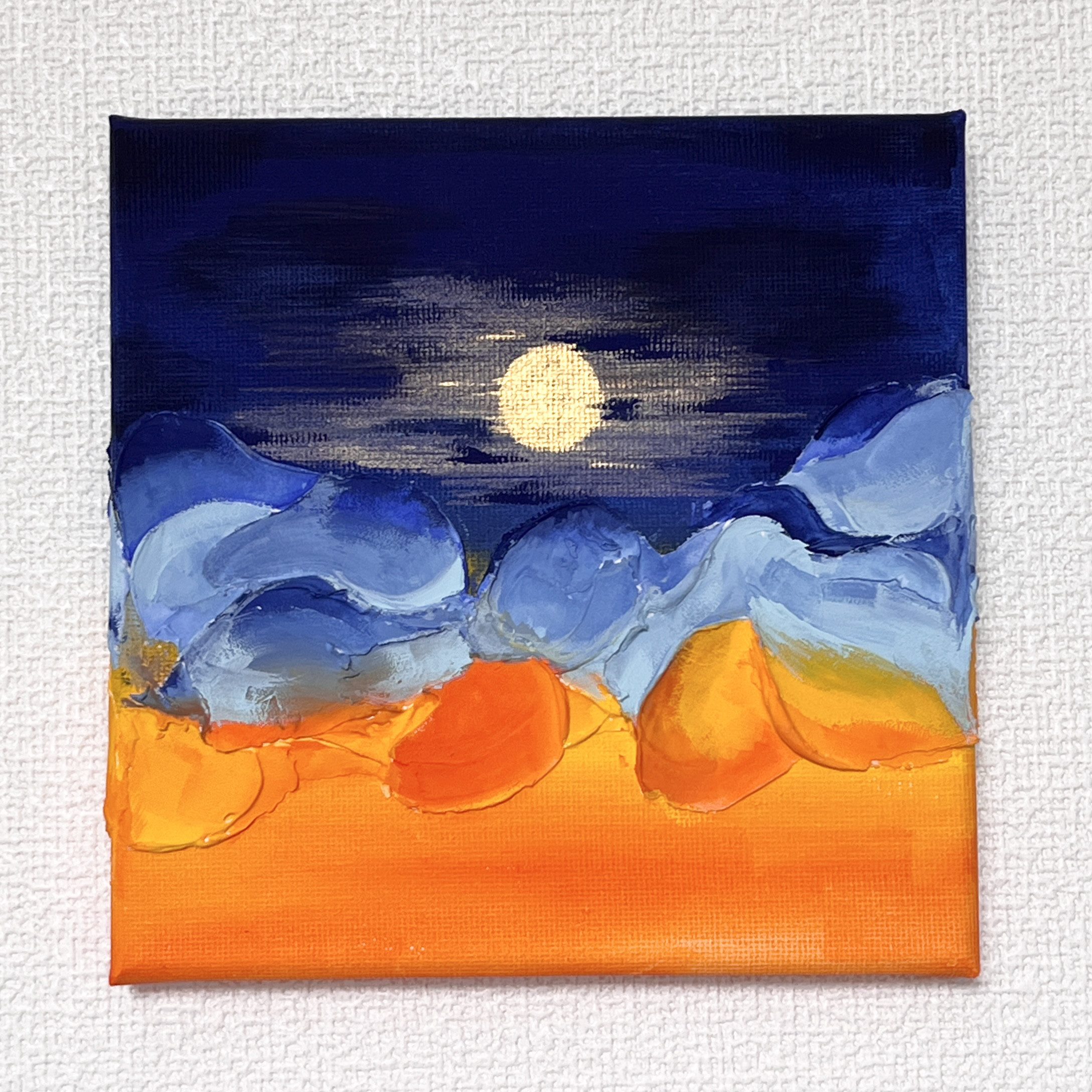 幻想絵画、空飛ぶ画家糸川裕志の富士山曼荼羅の一点、アクリル画 空飛ぶ