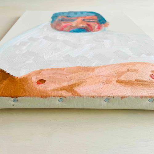 32×41㎝「着替え中のあかちゃん。」油彩・原画・F6