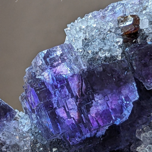 フローライトONクォーツ・原石クラスター（蛍石）Fluorite｜スペイン産