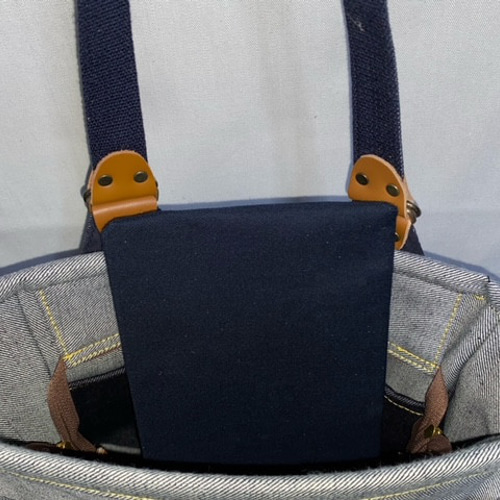 ☆ハンドメイド♪ ＊岡山デニム4way♪あおりバッグ ＊便利小物入れ