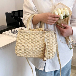 母の日 ストロー 編み込み 夏用 レディース トートバッグ かごバッグ