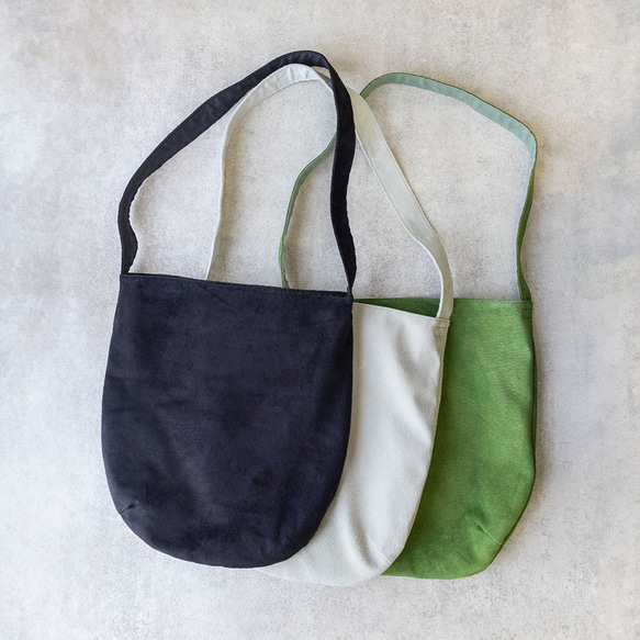 リバーシブル丸みトート（ピッグスエード＆リネン）【軽量】 トート