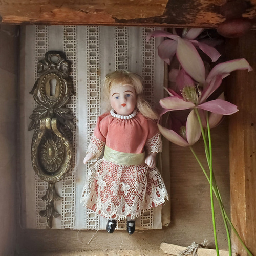 ドイツアンティーク ビスクドール ミニョネット10cm その他人形 Mon