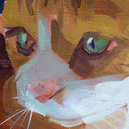 猫」油絵 油彩 キャンバスF4号 33cm✖️24cm 額無し 絵画 isoppu 通販